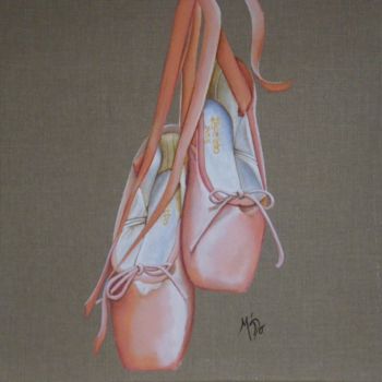 「pointes roses」というタイトルの絵画 M'Doによって, オリジナルのアートワーク, アクリル