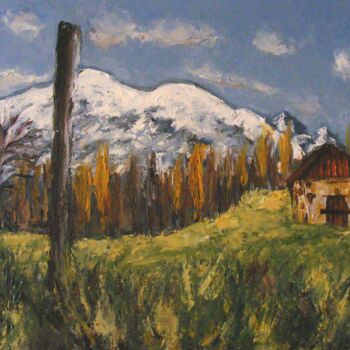 Peinture intitulée "Première neige d'au…" par Catherine Dufrene (Katy), Œuvre d'art originale, Huile