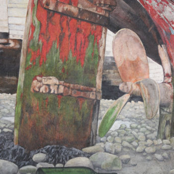 Peinture intitulée "Epave 9" par Elisabeth Begot, Œuvre d'art originale, Acrylique