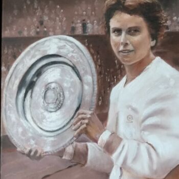 Painting titled "Maria Esther Bueno" by Marcelo Camargo, Original Artwork