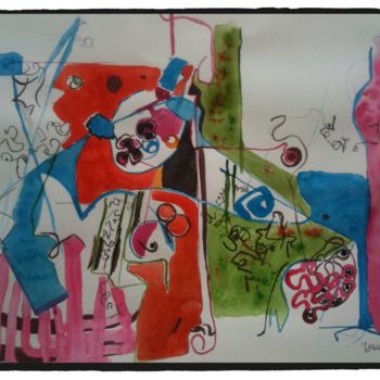 Painting titled "SONATE" by Yvelise Holopherne, Original Artwork, Watercolor