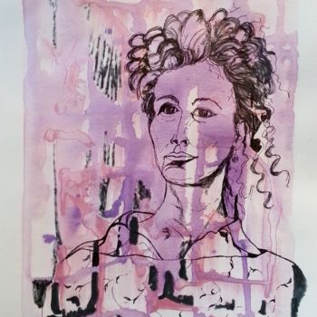 Painting titled "Caroline en robe "s…" by Brigitte Mathé (MBL), Original Artwork