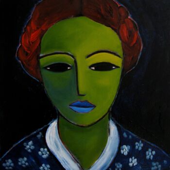 Painting titled "Blue kiss" by Nelly Van Nieuwenhuijzen, Original Artwork, Acrylic