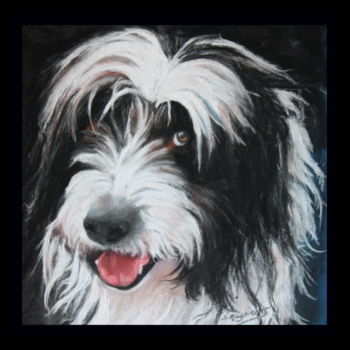 Peinture intitulée "n°303-Regard-de-Bia…" par Simone Mugnier, Œuvre d'art originale, Pastel