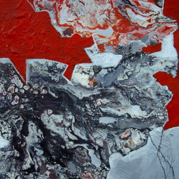 Ζωγραφική με τίτλο "Abstraction volcani…" από Sylvie Oliveri, Αυθεντικά έργα τέχνης, Ακρυλικό