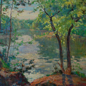 Malerei mit dem Titel "Evening  state" von Nikolai Chebotaru, Original-Kunstwerk, Öl