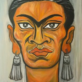 Peinture intitulée "Portrait de Frida K…" par Cindy Millet, Œuvre d'art originale, Huile