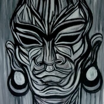 Peinture intitulée "Le Masque de Frida" par Cindy Millet, Œuvre d'art originale, Huile