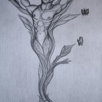 Drawing titled "Germinal ou l'éveil…" by Cindy Millet, Original Artwork, Pencil