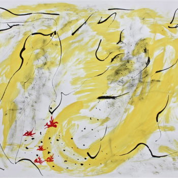 Dessin intitulée "l-envol" par José Bosch, Œuvre d'art originale, Encre