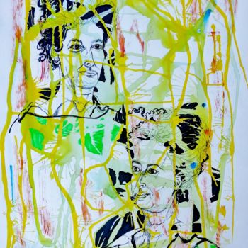 Malerei mit dem Titel "Les profils de Caro…" von Brigitte Mathé (MBL), Original-Kunstwerk