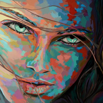 Painting titled "Nyx" by Rudolf Rox, Original Artwork, Acrylic