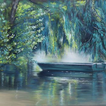 Peinture intitulée ""Quiétude sur le Lo…" par Lysiane Lagauzere, Œuvre d'art originale, Pastel