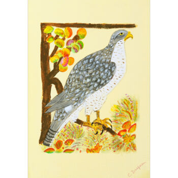 Peinture intitulée "Oiseau mytique, Ind…" par Claudie Drapeau, Œuvre d'art originale, Acrylique