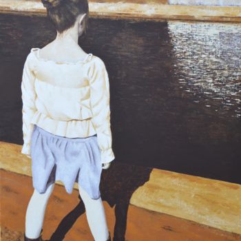 绘画 标题为“AU BORD DU CANAL” 由Stephanie Ledroit, 原创艺术品, 丙烯 安装在木质担架架上