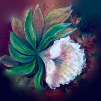 Pintura intitulada "Orquídea Rainha" por Maria Lucia Pacheco, Obras de arte originais, Óleo
