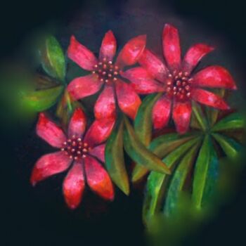 Peinture intitulée "Orquídeas" par Maria Lucia Pacheco, Œuvre d'art originale, Huile