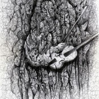 Dessin intitulée "un poème pour saint…" par Abderrahmane Abdelrafie Matallah, Œuvre d'art originale