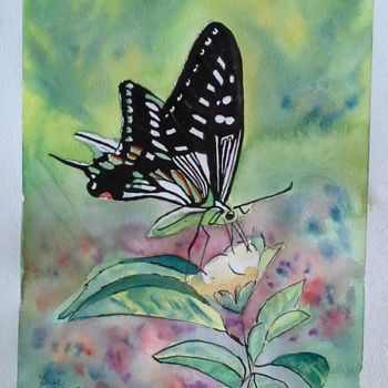 Painting titled "2015-27-LA FLEUR ET…" by Sye, Original Artwork, Watercolor