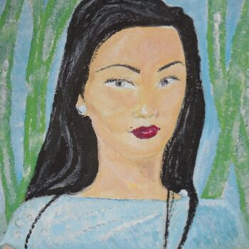 Painting titled "Femme au Grain de B…" by Clémence C., Original Artwork, Gouache