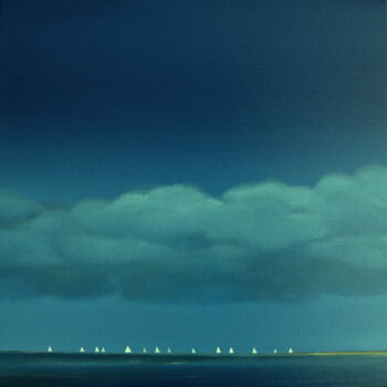 Painting titled "The Scheldt Regatta" by Nelly Van Nieuwenhuijzen, Original Artwork, Acrylic