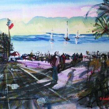 제목이 "Un dimanche au bord…"인 미술작품 Jean-Pierre Missistrano로, 원작, 수채화