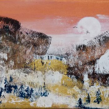 Peinture intitulée "Impression cuivrée…" par Clau Redier-Clément, Œuvre d'art originale, Acrylique Monté sur Châssis en bois