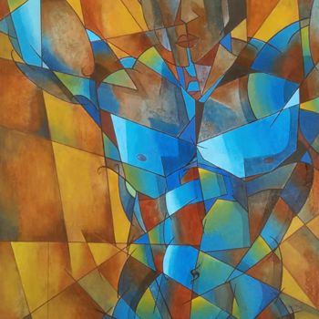 「Torso desnudo cubis…」というタイトルの絵画 Stefanoによって, オリジナルのアートワーク, アクリル
