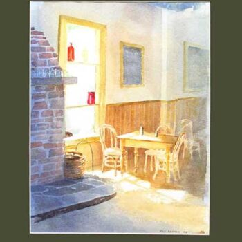 Painting titled "Cafe in Wanaka" by Roy Boston, Original Artwork, Oil