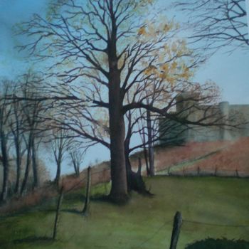 Peinture intitulée "château Mauvezin/ v…" par Mickael Thébault, Œuvre d'art originale