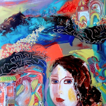 Malerei mit dem Titel "Nostalgie" von Valerie Nunes, Original-Kunstwerk, Acryl
