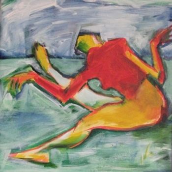 Painting titled "Red / Yellow FNP58" by Richard Herr, Original Artwork, Acrylic
