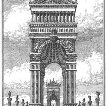 Drawing titled "Дорога триумфальных…" by Artur Skizhali Veis, Original Artwork, Ink