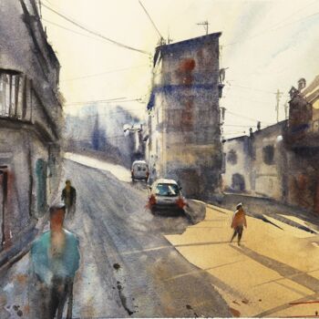 Pittura intitolato "Deep Italy - Street…" da Manu Toxxic, Opera d'arte originale, Acquarello