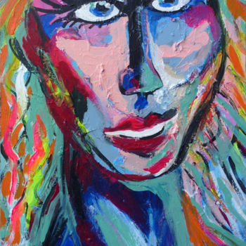Peinture intitulée "Peinture portrait A…" par Lucie Rydlova, Œuvre d'art originale, Acrylique