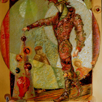 Collages titled "Le Chocolate Rouge" by Mandy Sand, Original Artwork, Paper