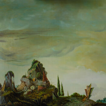 Painting titled "An imaginary landsc…" by Mandy Sand, Original Artwork, Oil
