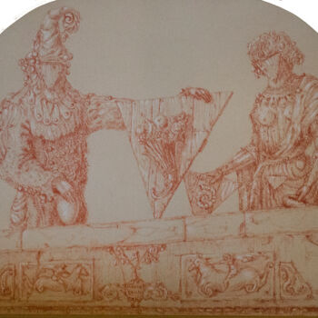 Drawing titled "Man and Woman" by Mandy Sand, Original Artwork, Chalk