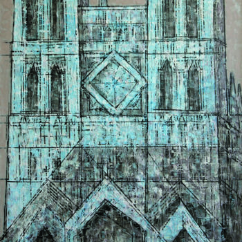 Картина под названием "Amiens Cathedral" - Dmitriy Trubin, Подлинное произведение искусства, Масло