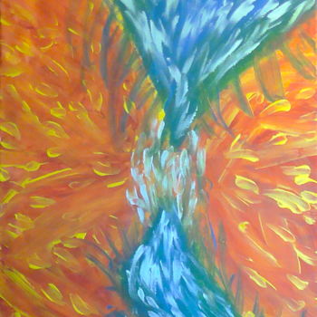 Painting titled "Hourglass Patience" by Robbie Nuwanda, Original Artwork, Acrylic