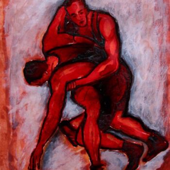 Peinture intitulée "lutte-encre-et-pein…" par Henri Ibara, Œuvre d'art originale, Acrylique