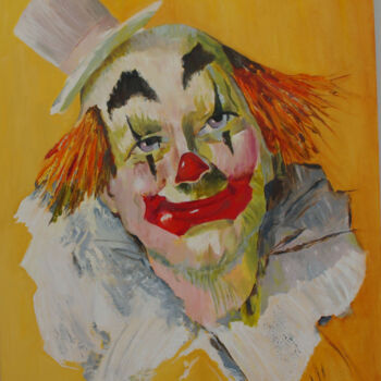 Peinture intitulée "Samy le clown" par Danielle De  Block, Œuvre d'art originale