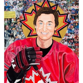拼贴 标题为“Saint Gretzky (Prin…” 由Steven Hart, 原创艺术品, 扦插