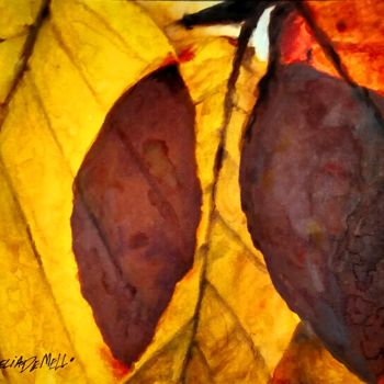 Pittura intitolato "Autumn No.2" da Lelia, Opera d'arte originale, Acquarello