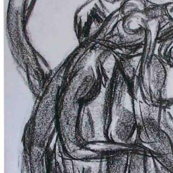 Dessin intitulée "LOVERS" par Suddha Sama, Œuvre d'art originale, Fusain