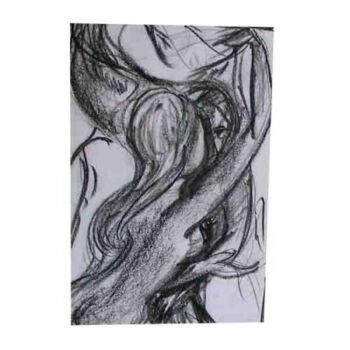 Drawing titled "ETERNAL KISS" by Suddha Sama, Original Artwork, Charcoal