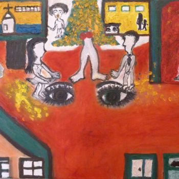 Painting titled "l'Instant Dorée" by Lumina Wang, Original Artwork, Oil