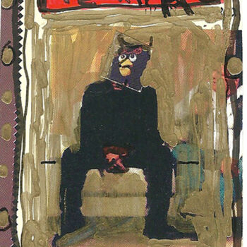 Drawing titled "Stamp - 5 Teatro" by Mandy Sand, Original Artwork, Ink