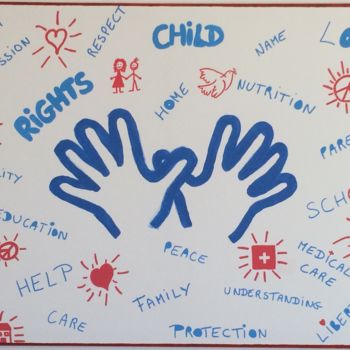 Картина под названием "Child Rights" - 7itit, Подлинное произведение искусства, Акрил