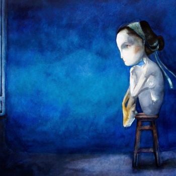 Peinture intitulée "luna" par Cesar Ayllón, Œuvre d'art originale